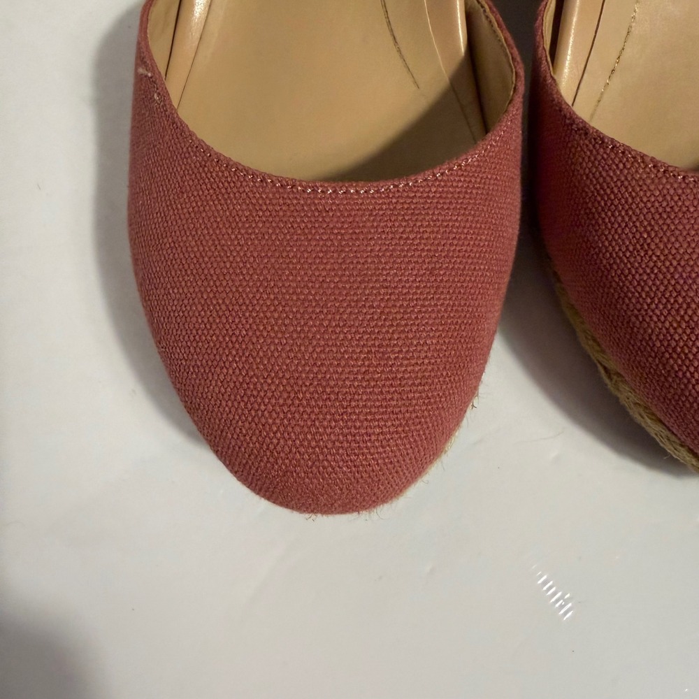 Vionic Womens Rose Pink Canvas Espadrille Wedge Ankle Strap Sandals Size 8 - Picture 3 of 13